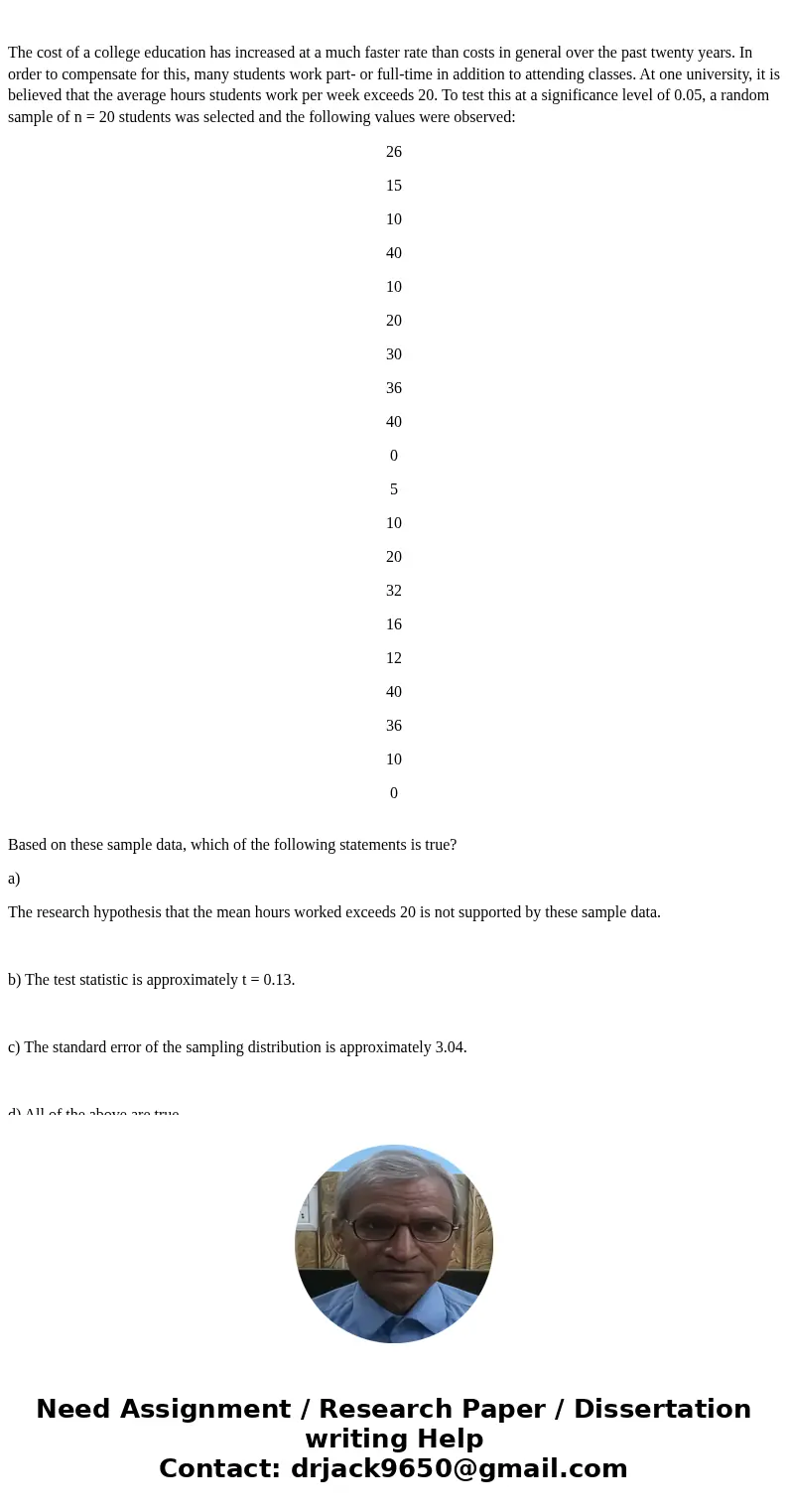 The cost of a college education has increased at a much faster rate than costs in general over the past twenty years. In order to compensate for this, many stu  The cost of a college education has increased at a much faster rate than costs in general over the past twenty years. In order to compensate for this, many stu