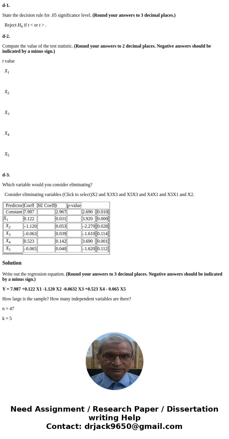 The following regression output was obtained from a study of architectural firms. The dependent variable is the total amount of fees in millions of dollars. Pre