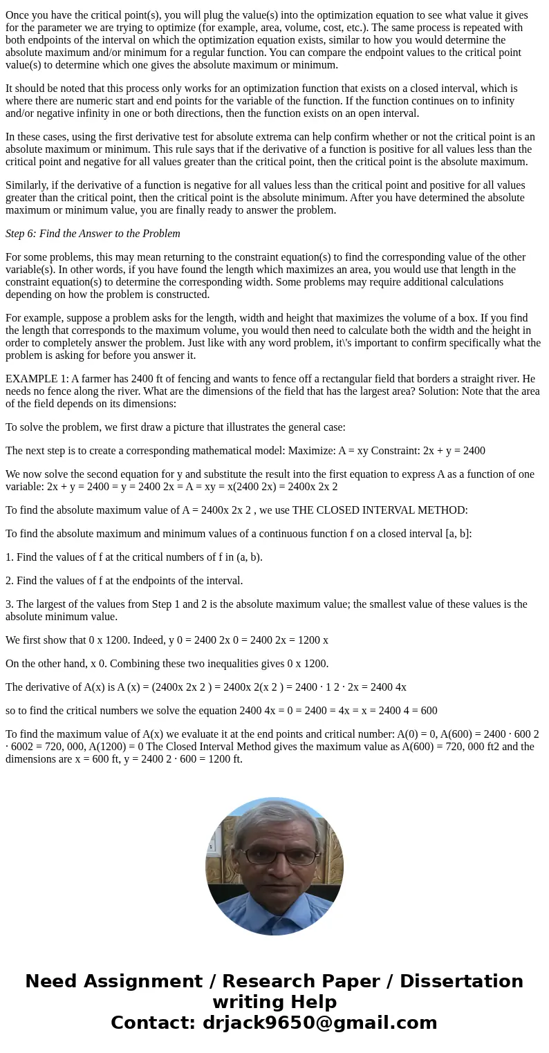 What is an optimization problem? Offer an example and explain.SolutionOptimization Problems There are many math problems where, based on a given set of constrai