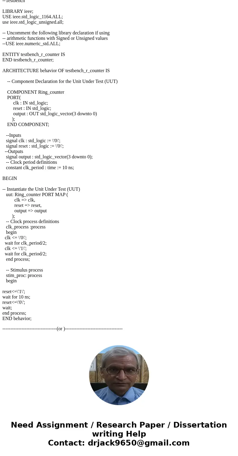 Write Entity-Architecture for 3-bit twisted-ring counter with parallel load. SolutionLIBRARY ieee; USE ieee.std_logic_1164.ALL; entity Ring_counter is Port ( c  Write Entity-Architecture for 3-bit twisted-ring counter with parallel load. SolutionLIBRARY ieee; USE ieee.std_logic_1164.ALL; entity Ring_counter is Port ( c