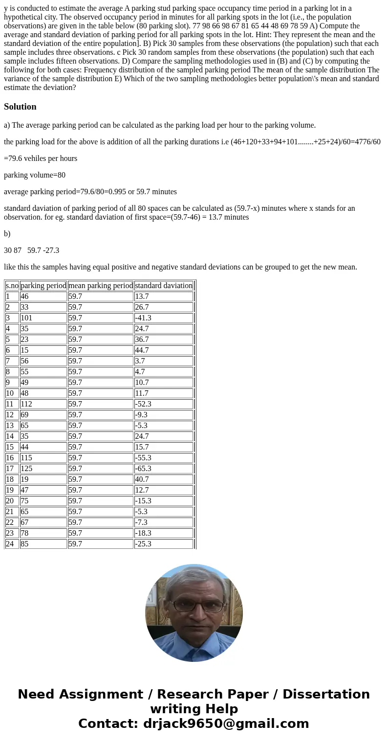 y is conducted to estimate the average A parking stud parking space occupancy time period in a parking lot in a hypothetical city. The observed occupancy perio  y is conducted to estimate the average A parking stud parking space occupancy time period in a parking lot in a hypothetical city. The observed occupancy perio