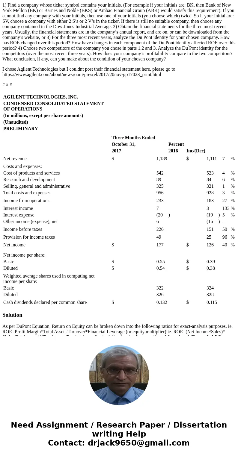 1) Find a company whose ticker symbol contains your initials. (For example if your initials are: BK, then Bank of New York Mellon (BK) or Barnes and Noble (BKS)