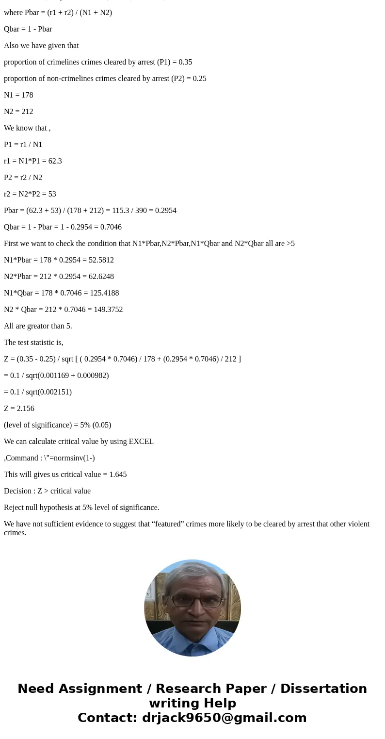 9.14) The local police chief started a “crimeline” program some years ago and wonders if it’s really working. The program publicizes unsolved violent crimes in 