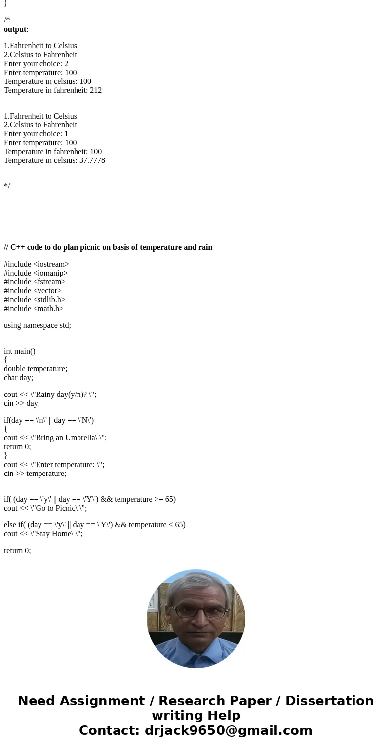 C++ 1A. (1) Draw a complete and neat flowchart that converts the temperature in °C to °F or temperature in °F to °C. The user is prompted to enter the choice of C++ 1A. (1) Draw a complete and neat flowchart that converts the temperature in °C to °F or temperature in °F to °C. The user is prompted to enter the choice of