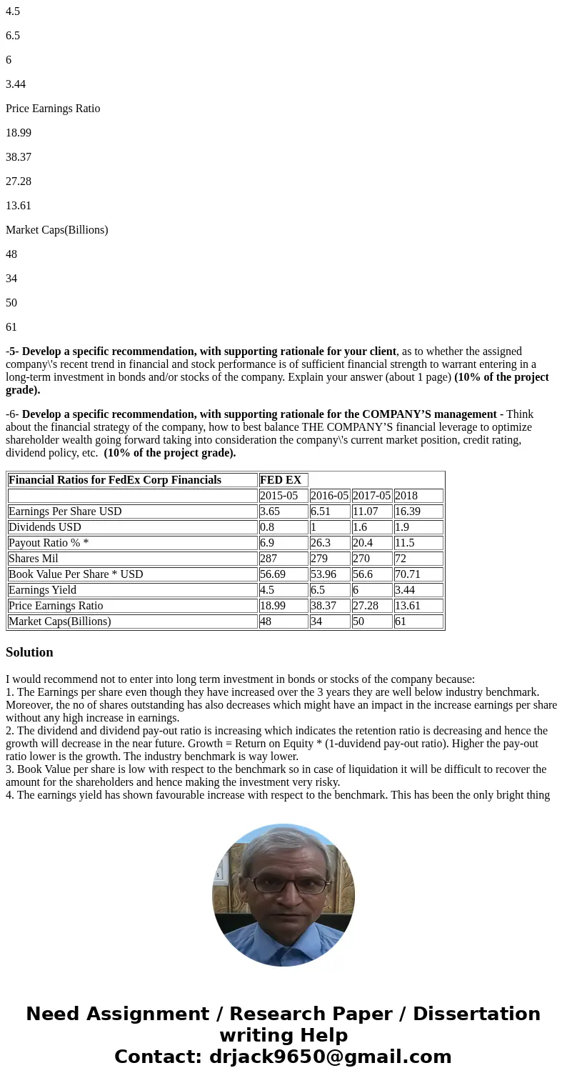 Can you help me to answer the below questions with attached data - thanks Financial Ratios for FedEx Corp Financials FED EX 2015-05 2016-05 2017-05 2018 Earning