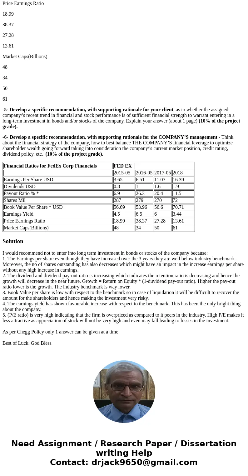 Can you help me to answer the below questions with attached data - thanks Financial Ratios for FedEx Corp Financials FED EX 2015-05 2016-05 2017-05 2018 Earning