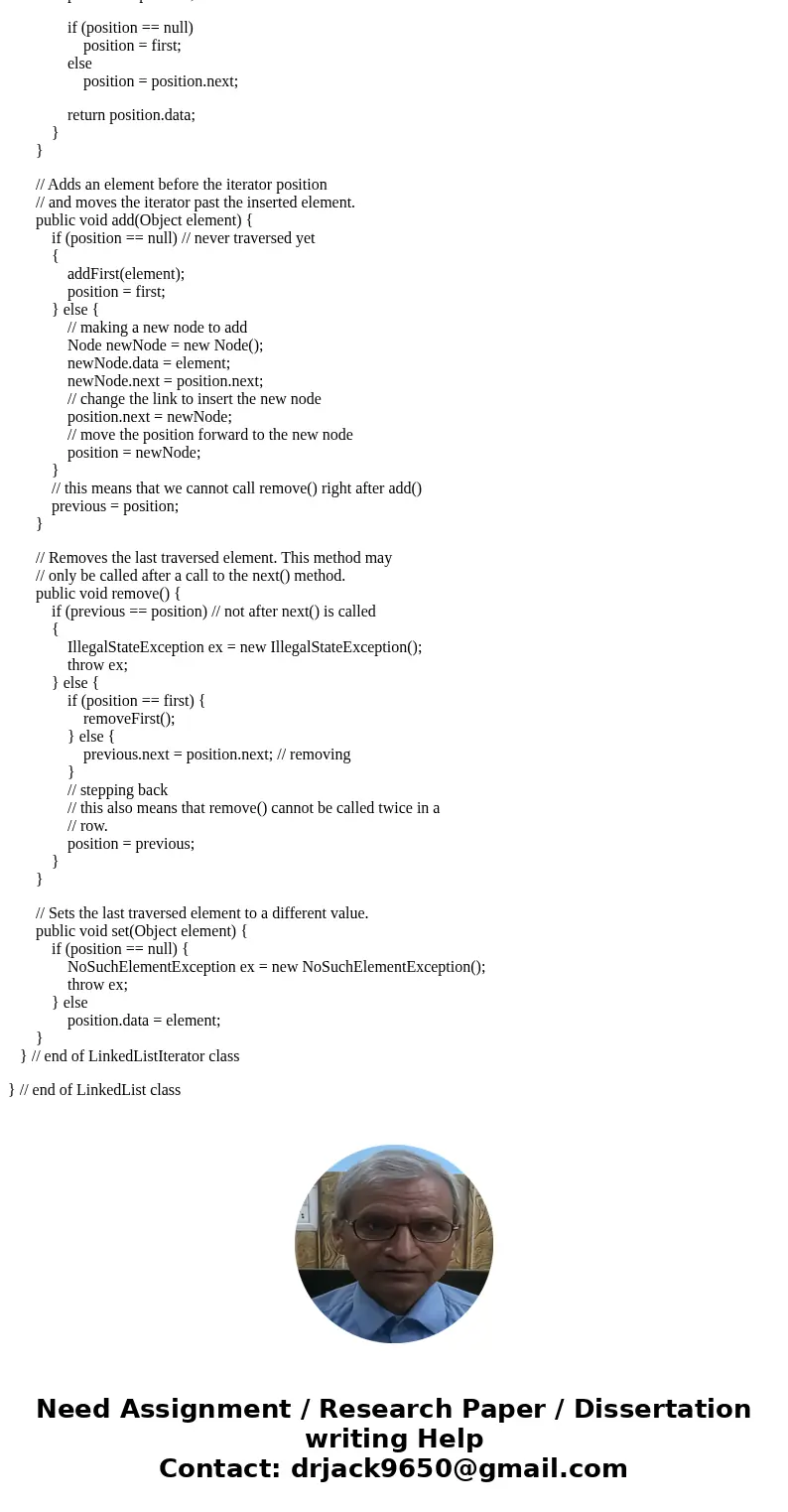 Class Diagram: In the Assignment #10, you are given three files Assignment10.java, LinkedList.java, and ListIterator.java. You will need to add additional metho Class Diagram: In the Assignment #10, you are given three files Assignment10.java, LinkedList.java, and ListIterator.java. You will need to add additional metho