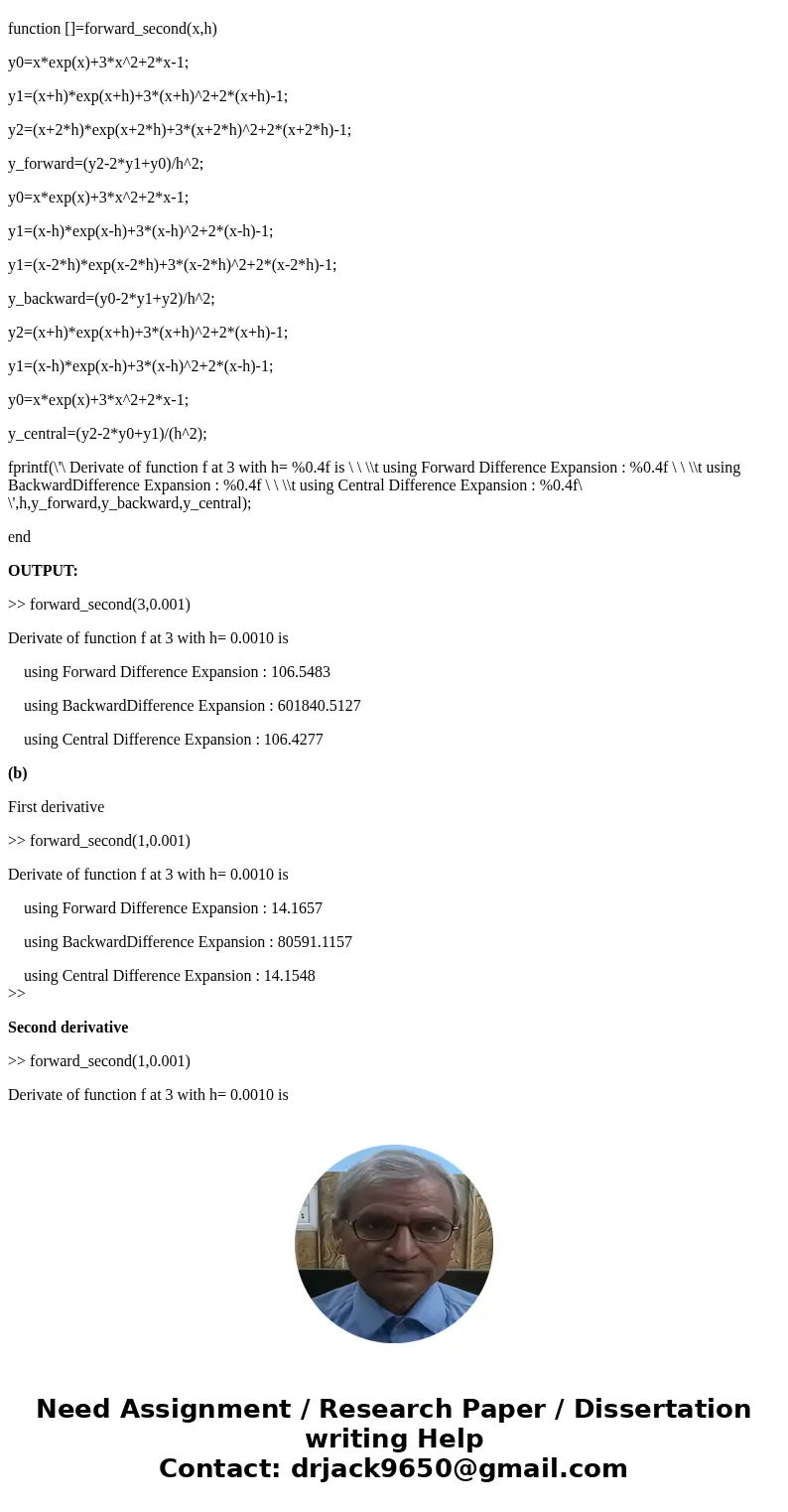 Create a MATLAB script to find the first and second derivative of given function using Forward, Backward, central and Taylor numerical schemes. Test your code   Create a MATLAB script to find the first and second derivative of given function using Forward, Backward, central and Taylor numerical schemes. Test your code