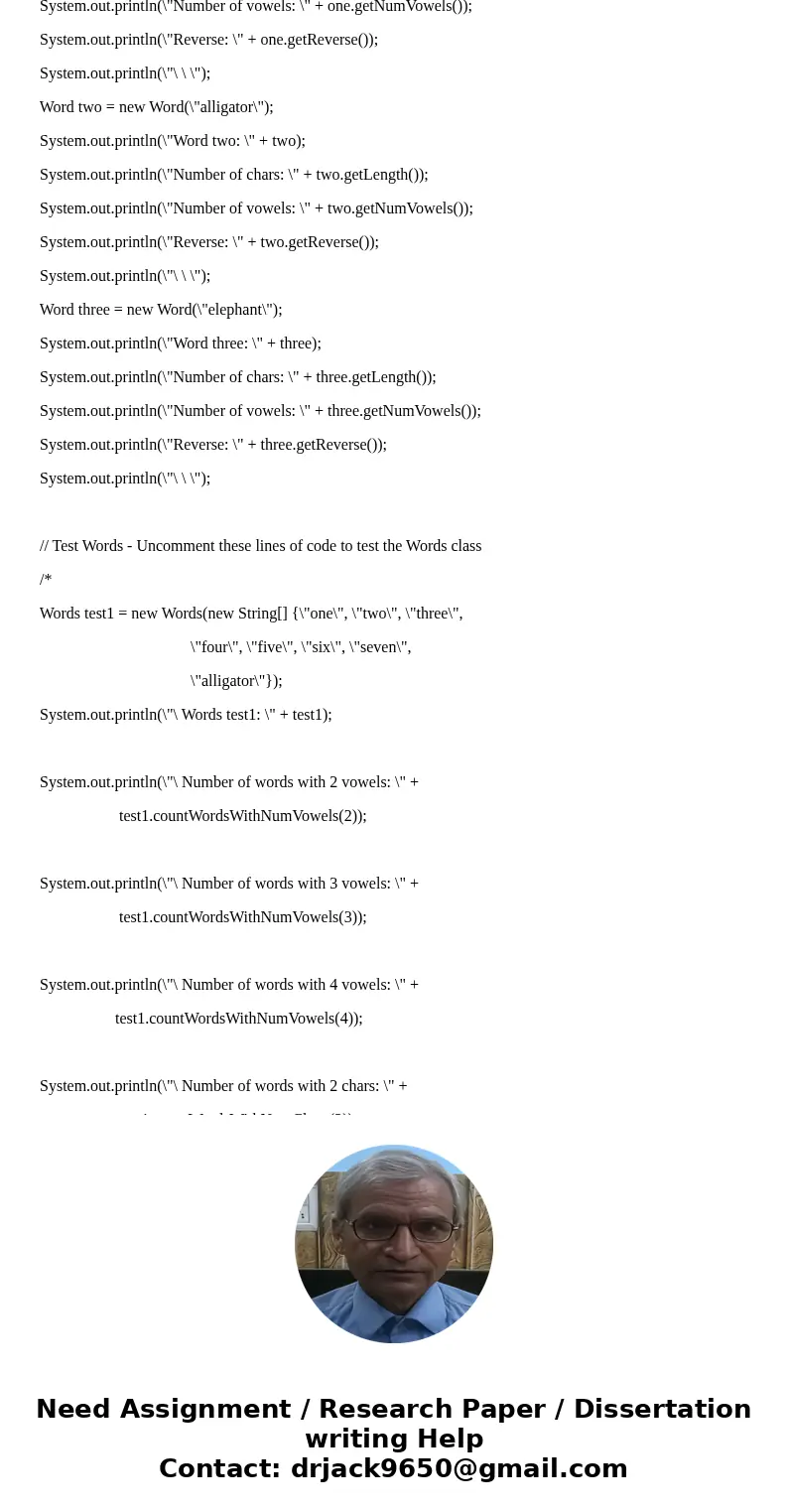 DOES NOT NEED TO BE ANSWERED UNTIL NOV 13th Words Assignment Robert Glen Martin School for the Talented and Gifted, Dallas, TX Based on the Lab16c assignment fr