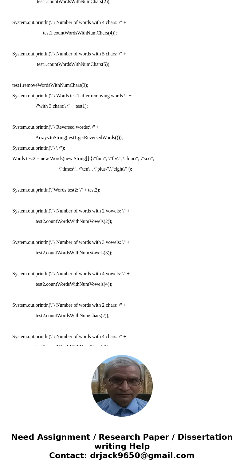 DOES NOT NEED TO BE ANSWERED UNTIL NOV 13th Words Assignment Robert Glen Martin School for the Talented and Gifted, Dallas, TX Based on the Lab16c assignment fr