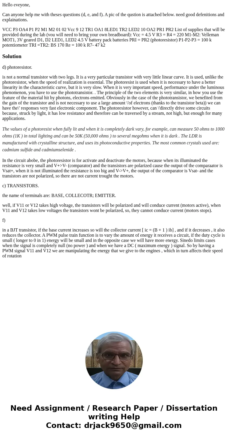 Hello eveyone, Can anyone help me with theses questions (d, e, and f). A pic of the qustion is attached below. need good defenitions and explainations. VCC P3 O Hello eveyone, Can anyone help me with theses questions (d, e, and f). A pic of the qustion is attached below. need good defenitions and explainations. VCC P3 O