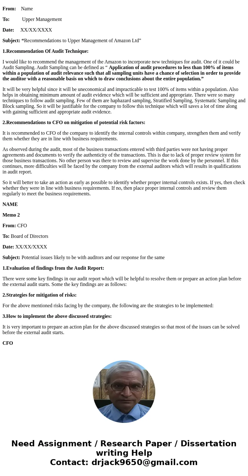 I need help with this Milestone, the company that I have is Amazon.com, Inc. I just need help getting started. Thanks Prompt: Prepare memos with your recommenda