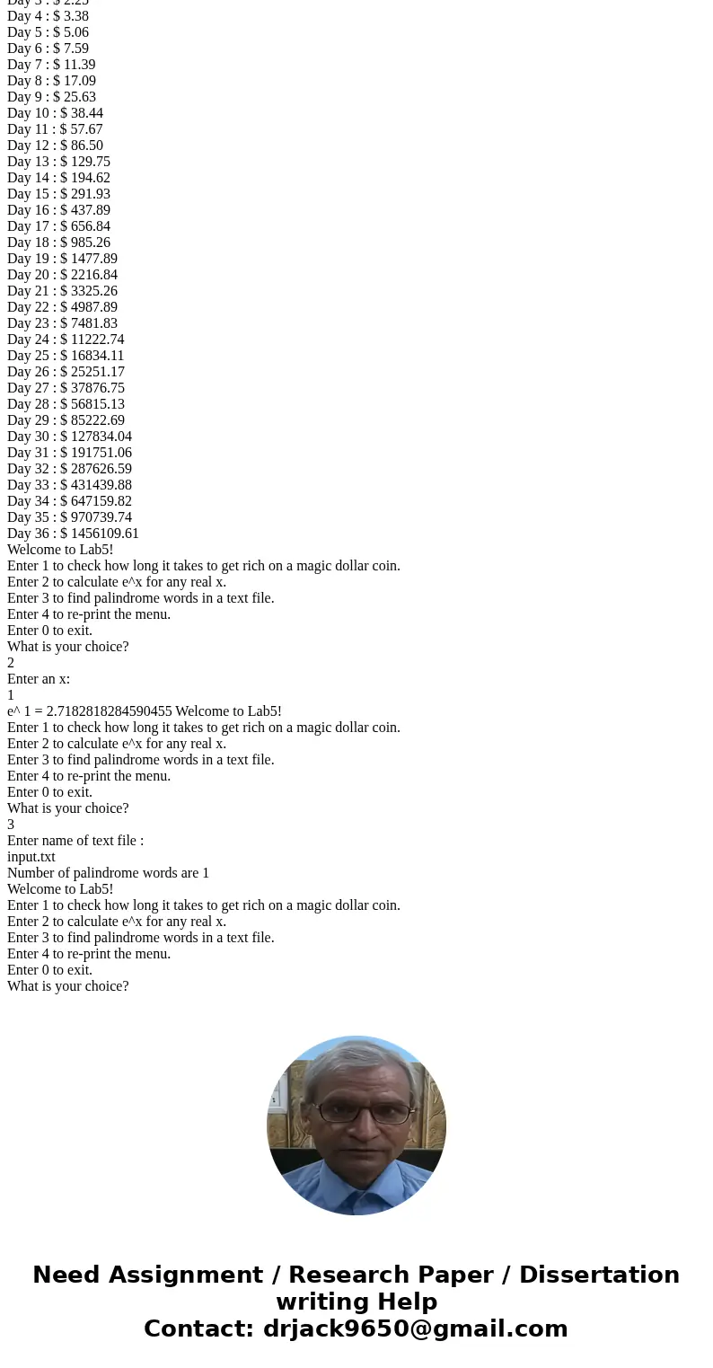 part 1 to 4 pleaseSolution /** * The java program Lab5 that display a menu of chocies * and prompts user to input for corresponding method * and prints the resu part 1 to 4 pleaseSolution /** * The java program Lab5 that display a menu of chocies * and prompts user to input for corresponding method * and prints the resu