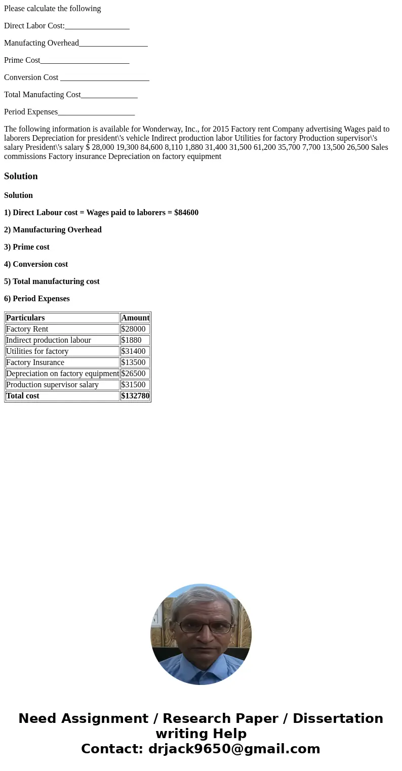 Please calculate the following Direct Labor Cost:________________ Manufacting Overhead_________________ Prime Cost______________________ Conversion Cost _______ Please calculate the following Direct Labor Cost:________________ Manufacting Overhead_________________ Prime Cost______________________ Conversion Cost _______