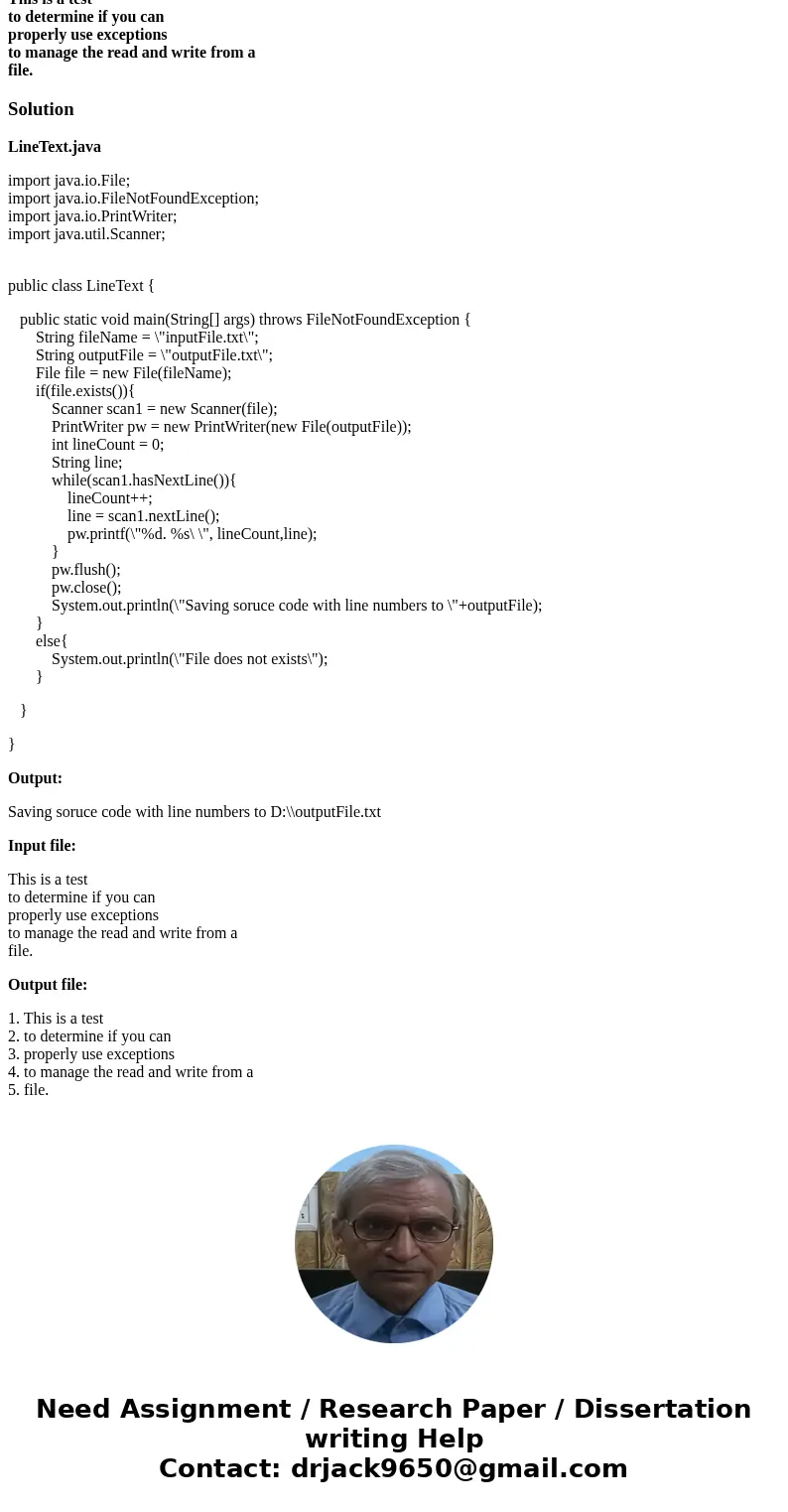 Please write in JAVA ONLY Write a program that reads from the inputFile.txt (provided as attachment to this assignment, it is down at the bottom in bold) and wr Please write in JAVA ONLY Write a program that reads from the inputFile.txt (provided as attachment to this assignment, it is down at the bottom in bold) and wr