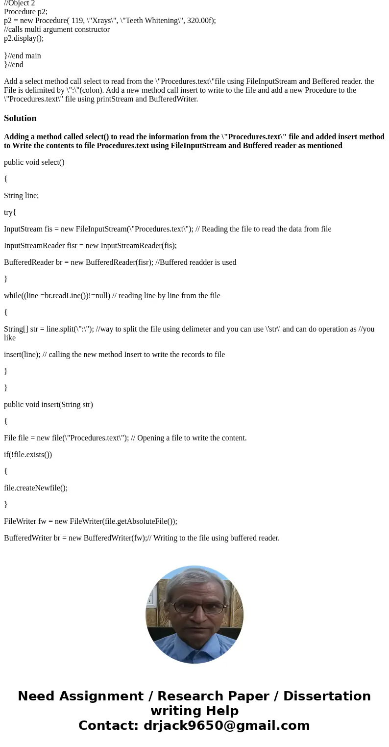 public class Procedure { //============ Properties ============= private int procCode; private String procName; private String procDesc; private float cost; //= public class Procedure { //============ Properties ============= private int procCode; private String procName; private String procDesc; private float cost; //=