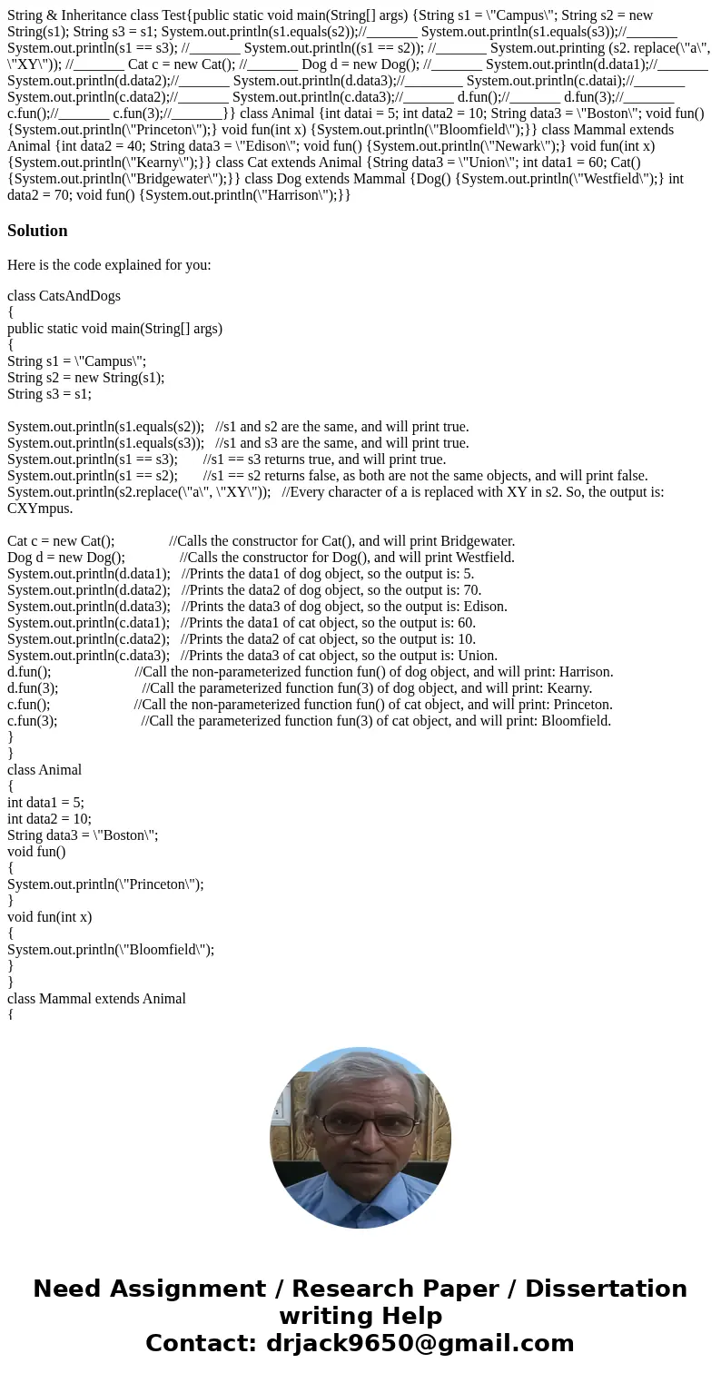  String & Inheritance class Test{public static void main(String[] args) {String s1 = \