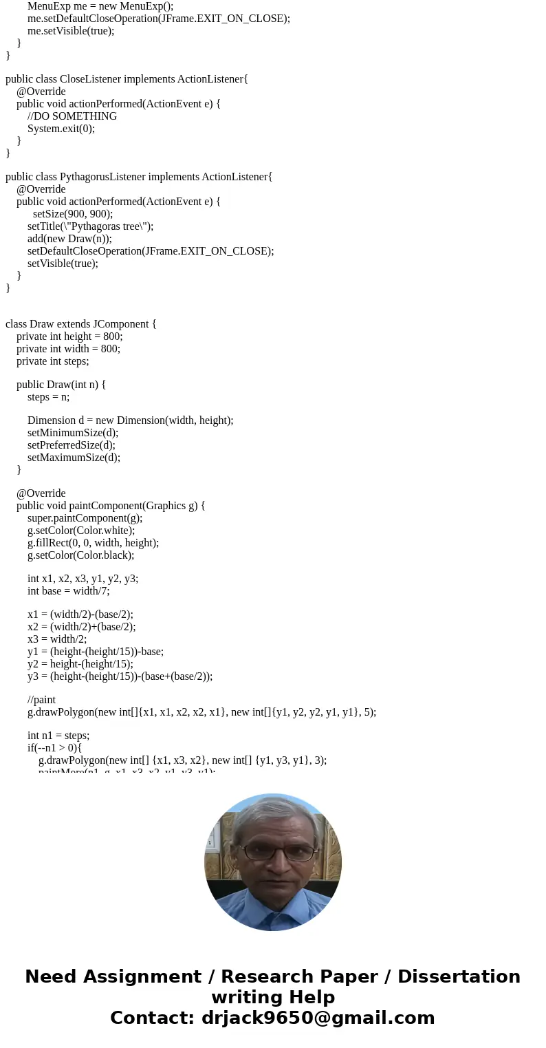 Task: Write a Java program to implement a simple graphics editor that can be used to draw a Pythagoras. The editor has a pull-down menu on top of the screen, wi Task: Write a Java program to implement a simple graphics editor that can be used to draw a Pythagoras. The editor has a pull-down menu on top of the screen, wi