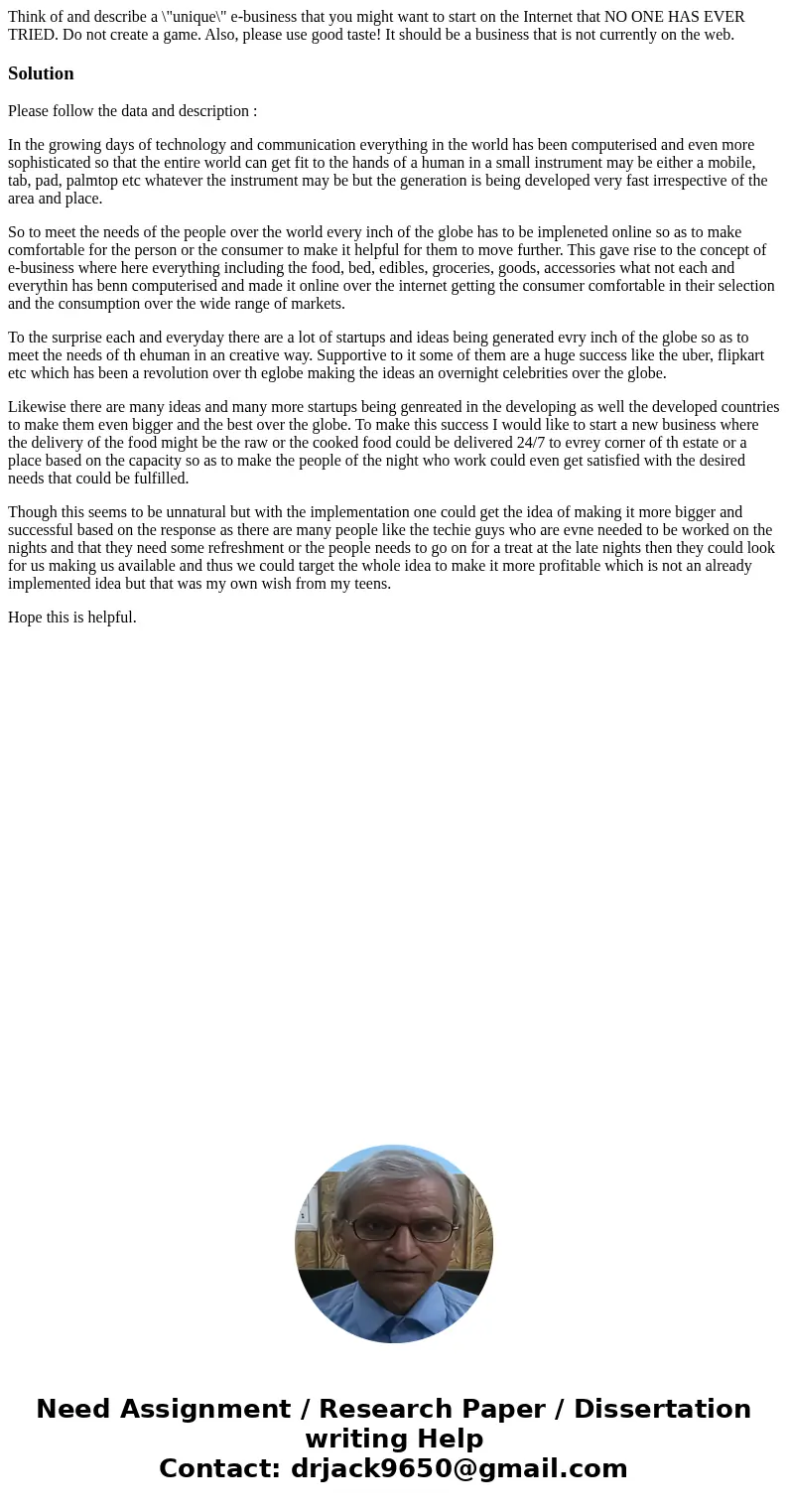 Think of and describe a \