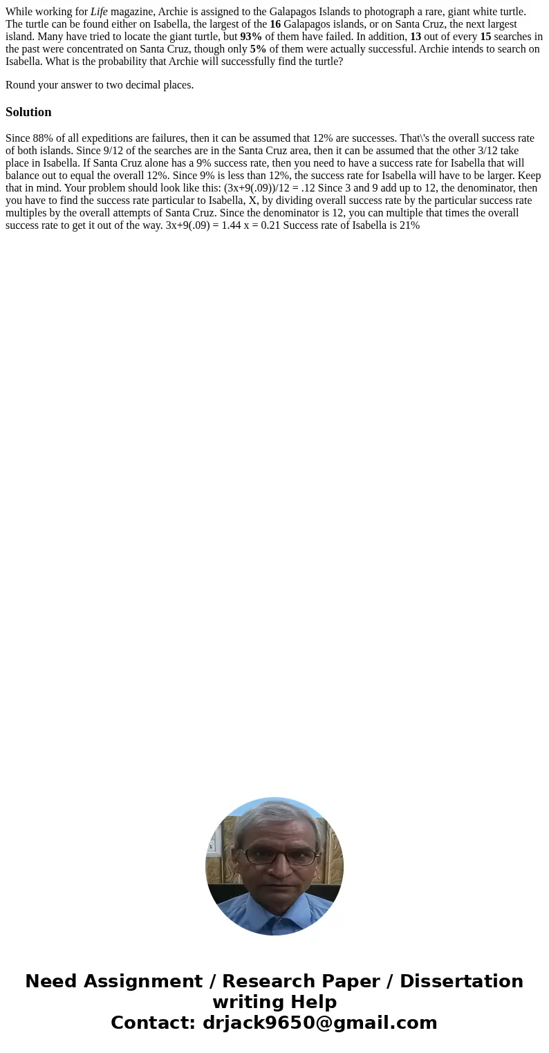 While working for Life magazine, Archie is assigned to the Galapagos Islands to photograph a rare, giant white turtle. The turtle can be found either on Isabell