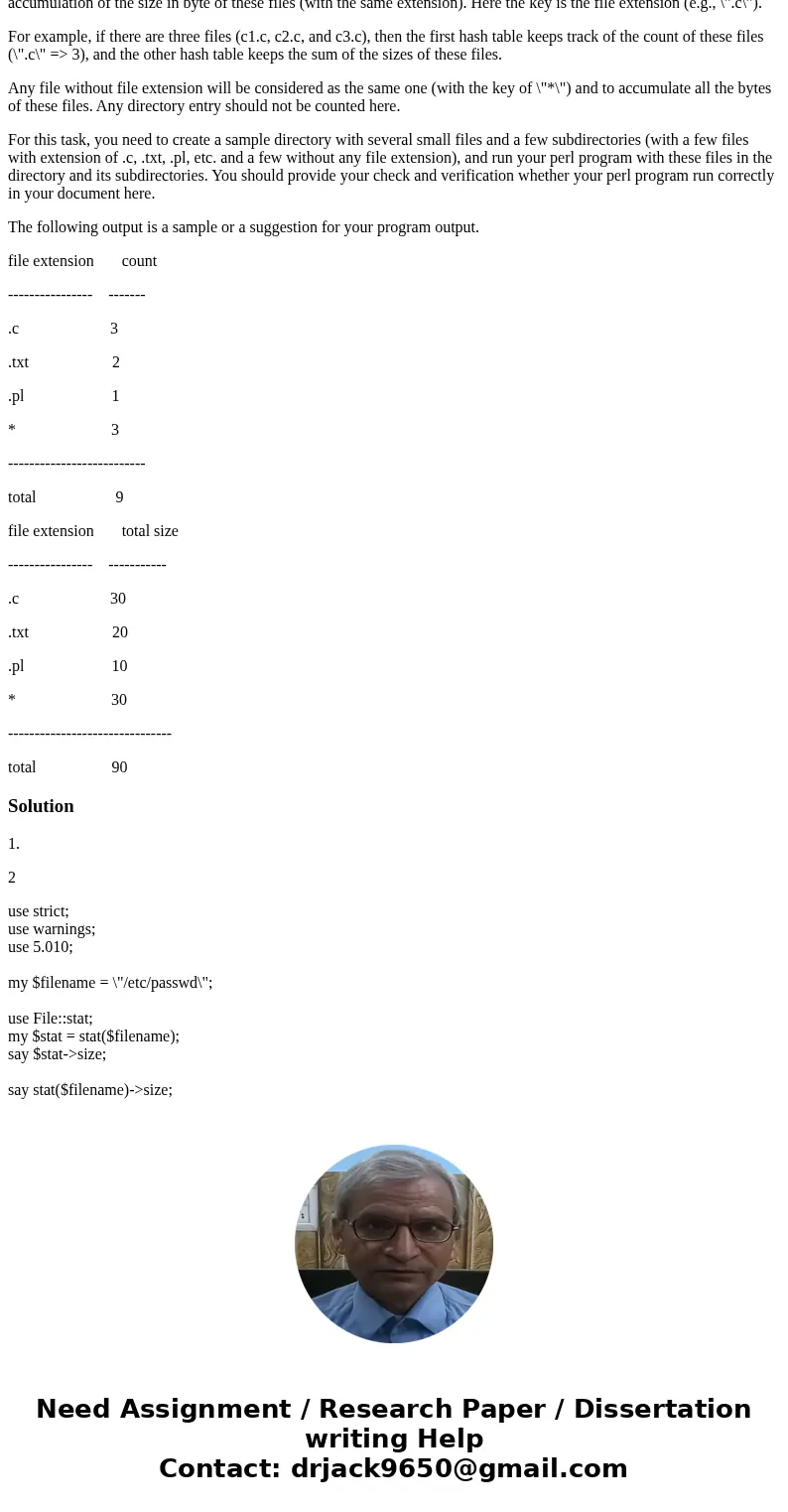 Write a Perl program (name it \ Write a Perl program (name it \