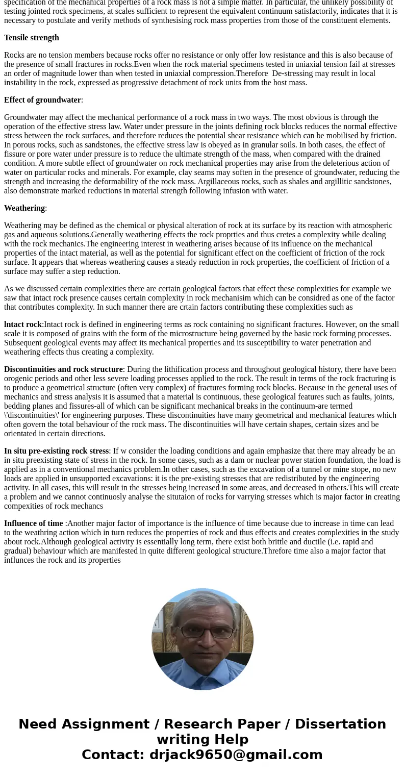1. Discuss the complexities in rock mechanics study and the factors contributing to these complexities SolutionROCK MECHANICS:Rock mechanics is the theoretical  1. Discuss the complexities in rock mechanics study and the factors contributing to these complexities SolutionROCK MECHANICS:Rock mechanics is the theoretical