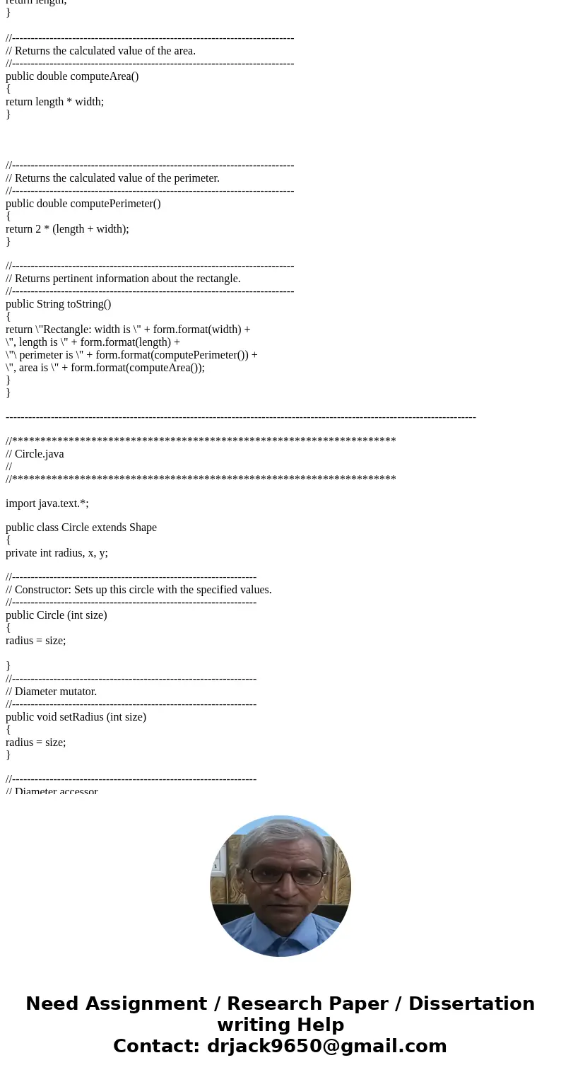 (1)Objective: Implement java.util.Comparator to determine the order of arbitrary objects. (1 points) Write a java program to determine the order of two shape ob (1)Objective: Implement java.util.Comparator to determine the order of arbitrary objects. (1 points) Write a java program to determine the order of two shape ob