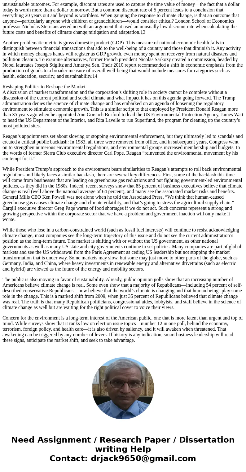 8. Upon reviewing former CEO Jeff Swartz’s final blog post, do you agree or disagree with his finding that the business world has shifted to sustainability Solu