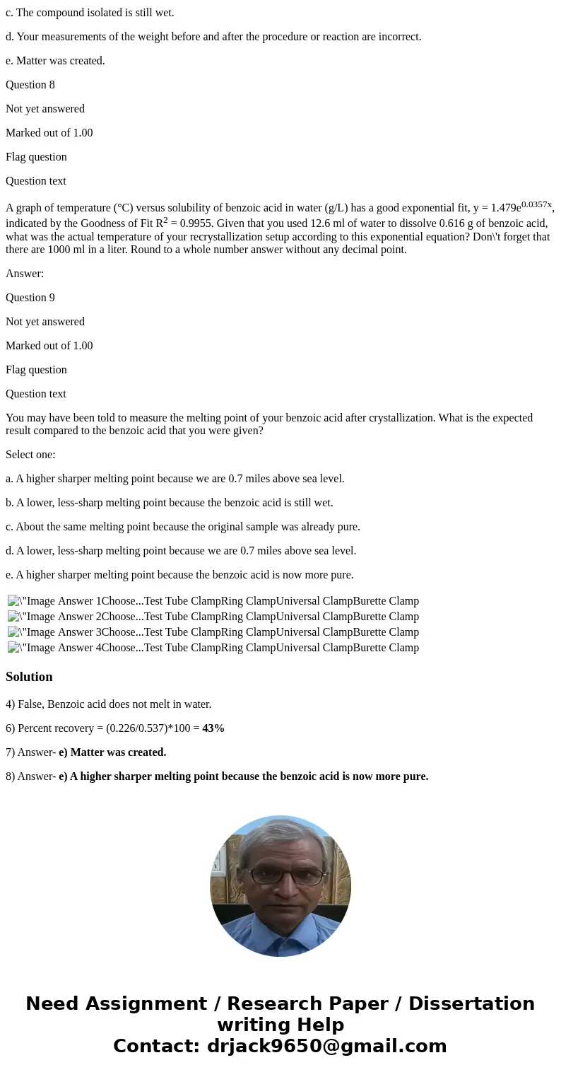 A big waste of time around the balances is to try to measure out 0.500 g of benzoic acid exactly when what is most important in science is to tell the truth and