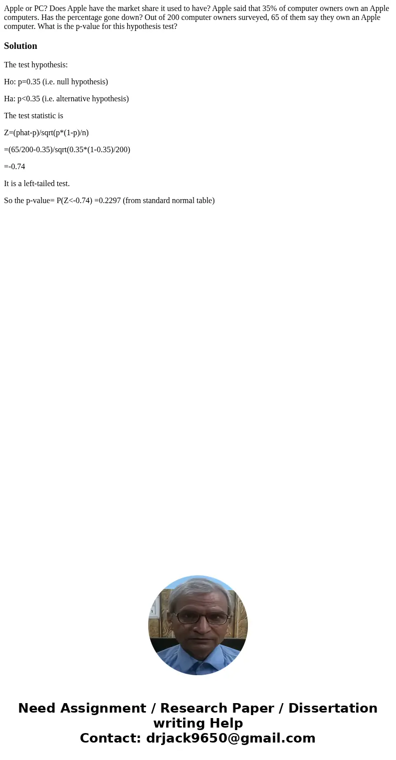 Apple or PC? Does Apple have the market share it used to have? Apple said that 35% of computer owners own an Apple computers. Has the percentage gone down? Out  Apple or PC? Does Apple have the market share it used to have? Apple said that 35% of computer owners own an Apple computers. Has the percentage gone down? Out