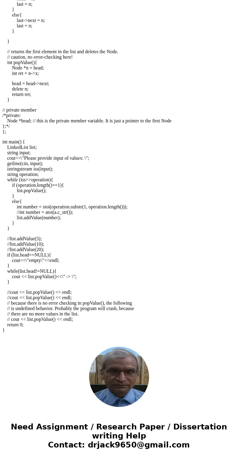c++ Computational Complexity Create a singly linked list for storing positive integers. Each node will store one integer. For example, 12->3->5->777-11