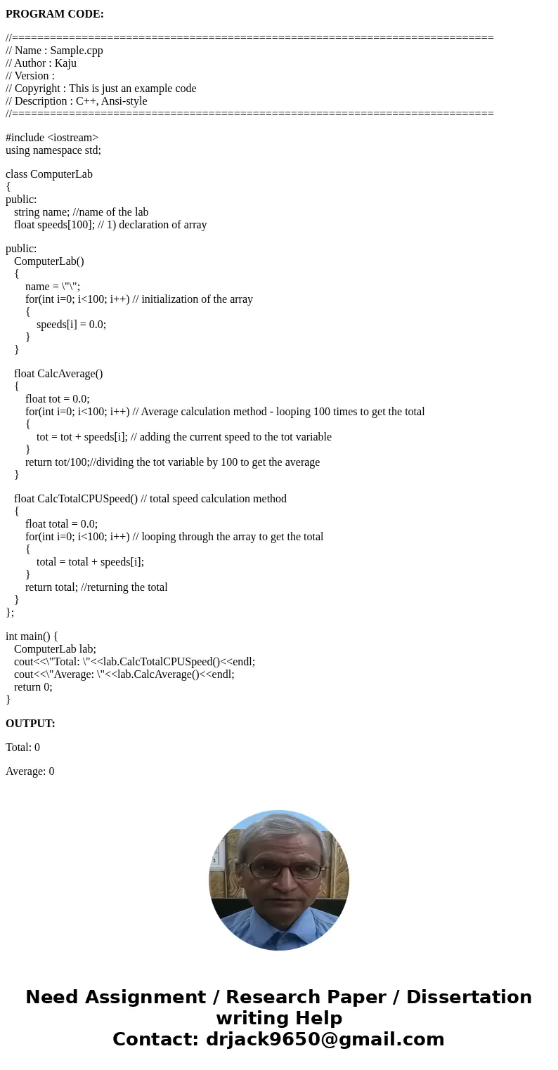 C++ For the given class definition below, make the following three modifications: 1) add a new public array (named: speeds) to hold up to 100 offset CPU speeds  C++ For the given class definition below, make the following three modifications: 1) add a new public array (named: speeds) to hold up to 100 offset CPU speeds