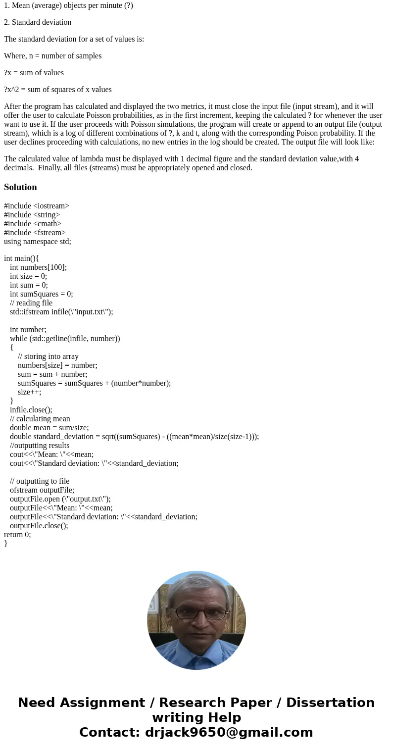 Develop a C++ program that prompt and read the name of an input data file (input stream). Then, it will read data from the file and calculate the following stat