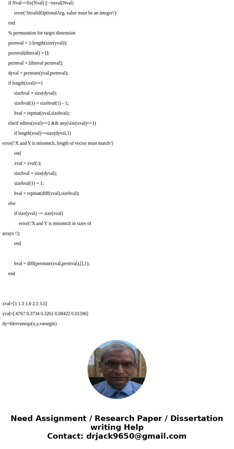 Develop a Matlab program to obtain first-derivative estimates for unequally spaced data. Test it with the following data: where f(x) = 5e^-2x x. Compare your r