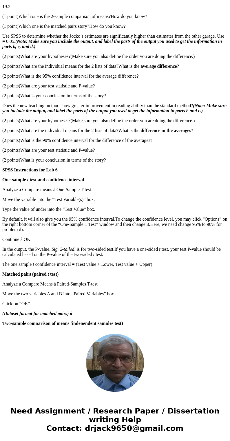 Due Wednesday Oct 21, 2015 Lab 6: Sections 7.1, 7.2 When you have 2 columns of data, sometimes it can be tricky to tell the difference between a Matched Pairs   Due Wednesday Oct 21, 2015 Lab 6: Sections 7.1, 7.2 When you have 2 columns of data, sometimes it can be tricky to tell the difference between a Matched Pairs