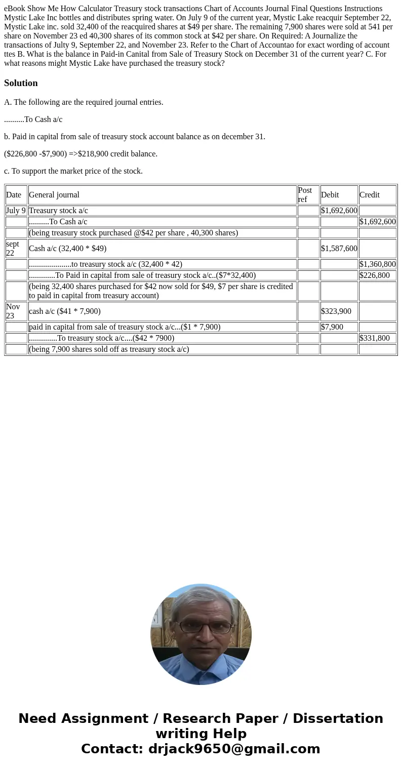 eBook Show Me How Calculator Treasury stock transactions Chart of Accounts Journal Final Questions Instructions Mystic Lake Inc bottles and distributes spring   eBook Show Me How Calculator Treasury stock transactions Chart of Accounts Journal Final Questions Instructions Mystic Lake Inc bottles and distributes spring