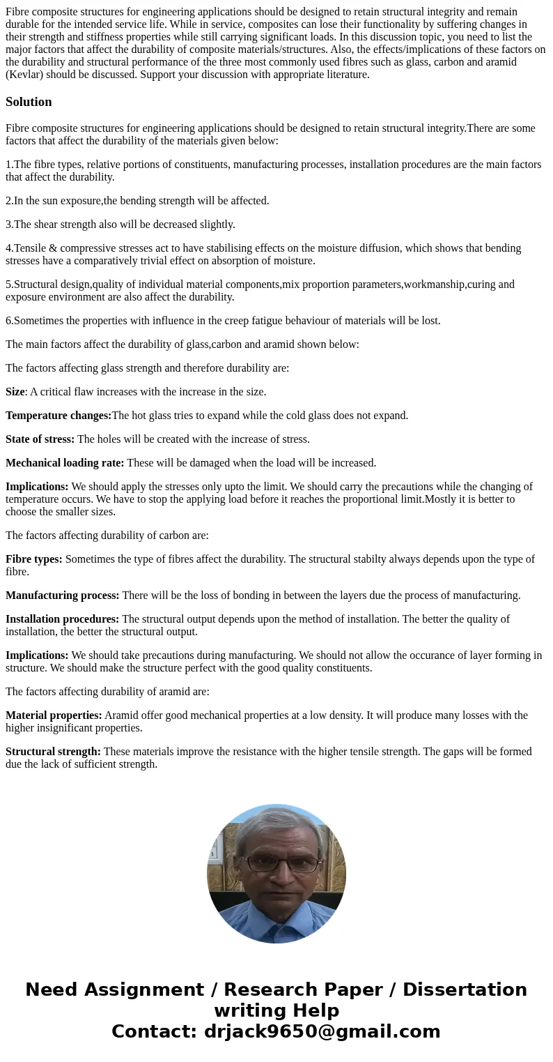 Fibre composite structures for engineering applications should be designed to retain structural integrity and remain durable for the intended service life. Whil Fibre composite structures for engineering applications should be designed to retain structural integrity and remain durable for the intended service life. Whil