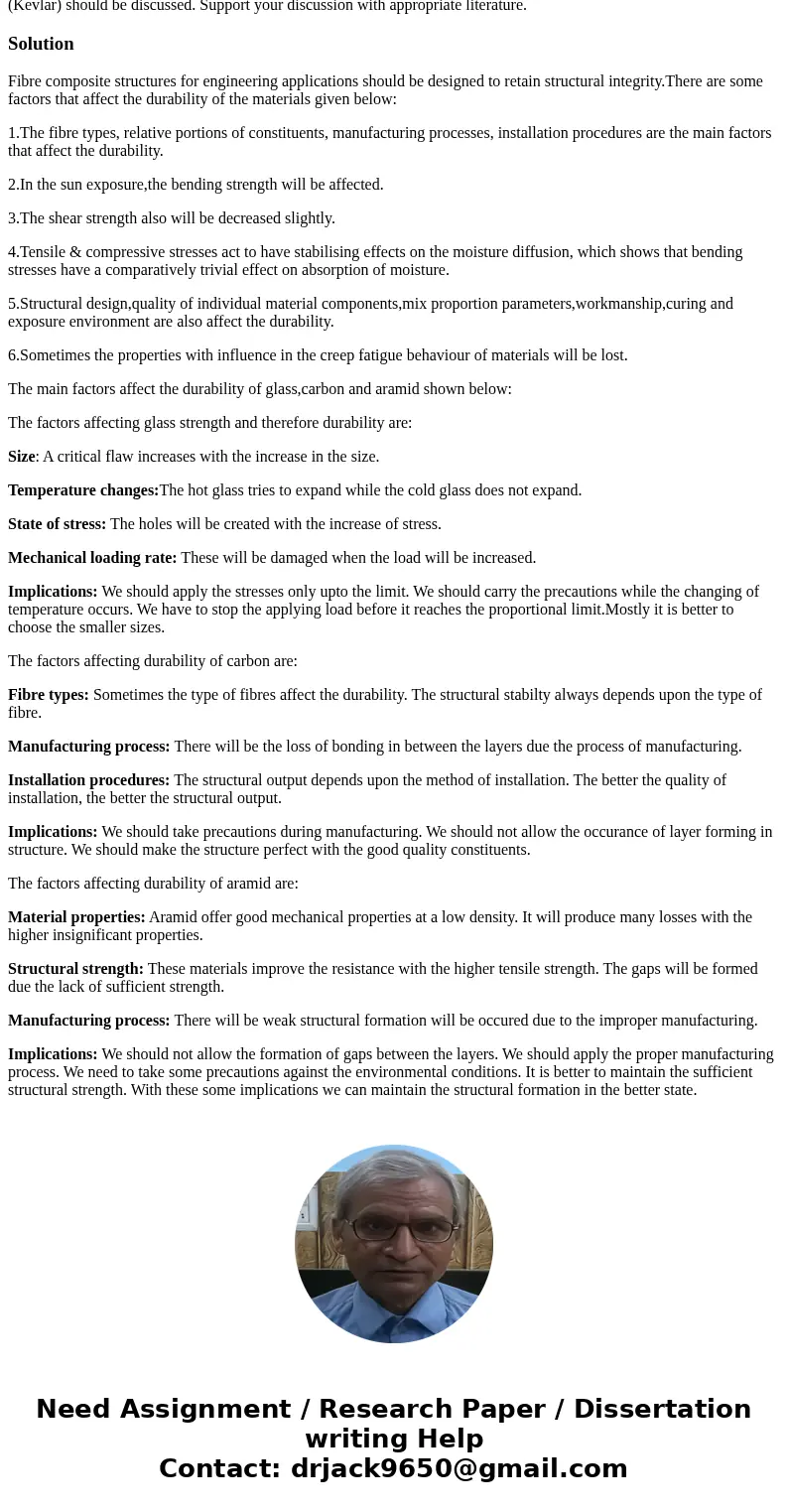 Fibre composite structures for engineering applications should be designed to retain structural integrity and remain durable for the intended service life. Whil Fibre composite structures for engineering applications should be designed to retain structural integrity and remain durable for the intended service life. Whil