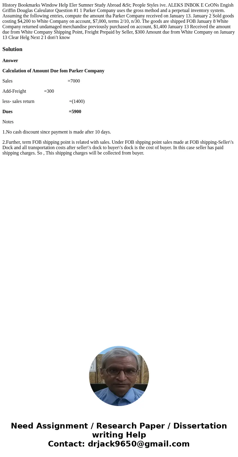  History Bookmarks Window Help Eler Sumner Study Abroad &St; People Styles ive. ALEKS INBOK E CeONs Engish Griffin Douglas Caleulator Question #1 1 Parker C
