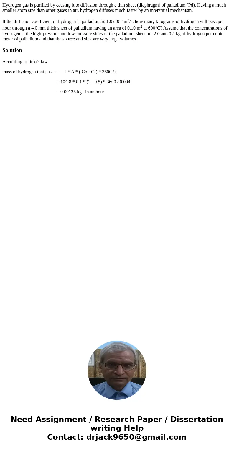 Hydrogen gas is purified by causing it to diffusion through a thin sheet (diaphragm) of palladium (Pd). Having a much smaller atom size than other gases in air, Hydrogen gas is purified by causing it to diffusion through a thin sheet (diaphragm) of palladium (Pd). Having a much smaller atom size than other gases in air,