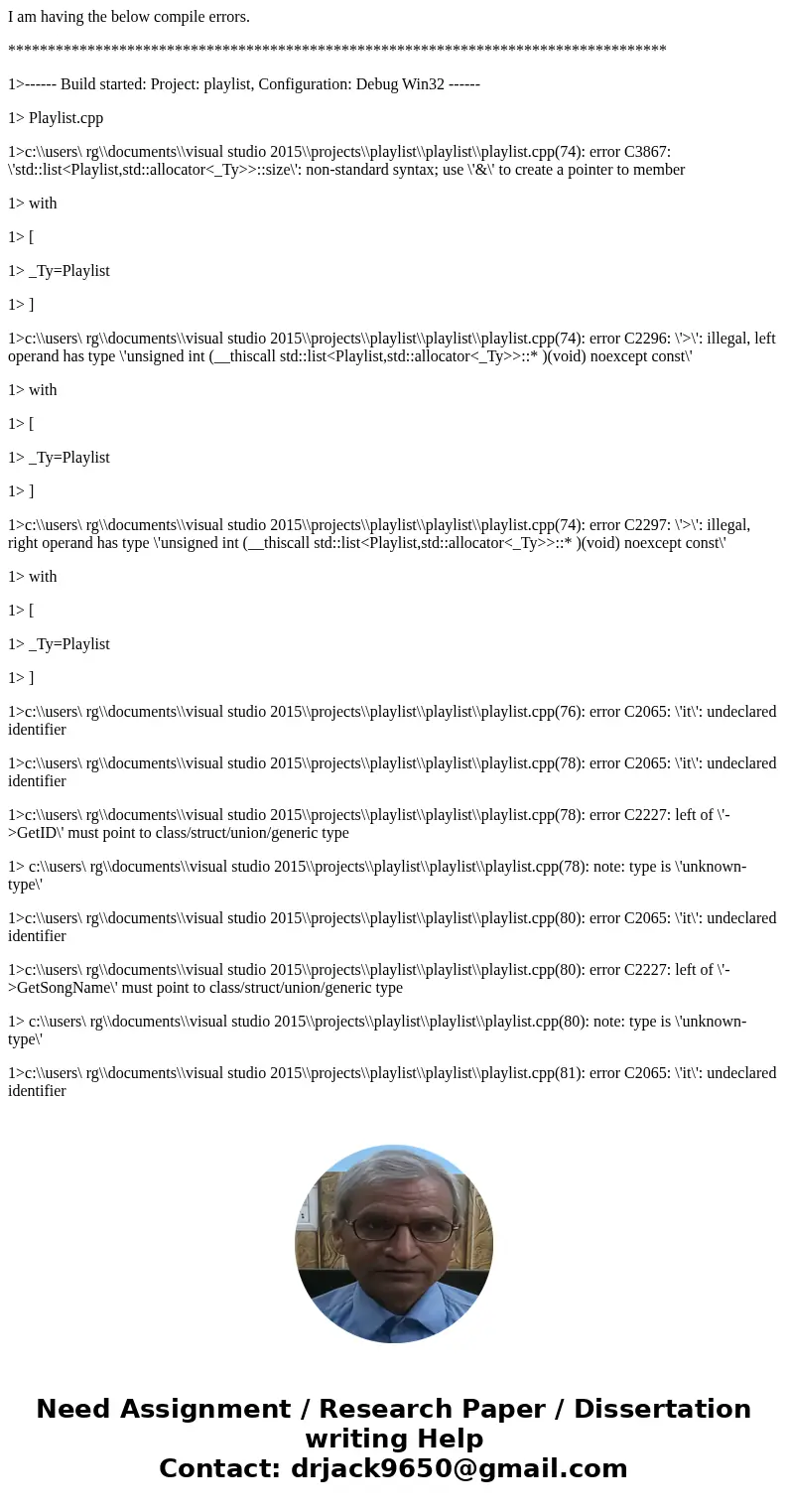 I am having the below compile errors. *********************************************************************************** 1>------ Build started: Project: pl I am having the below compile errors. *********************************************************************************** 1>------ Build started: Project: pl