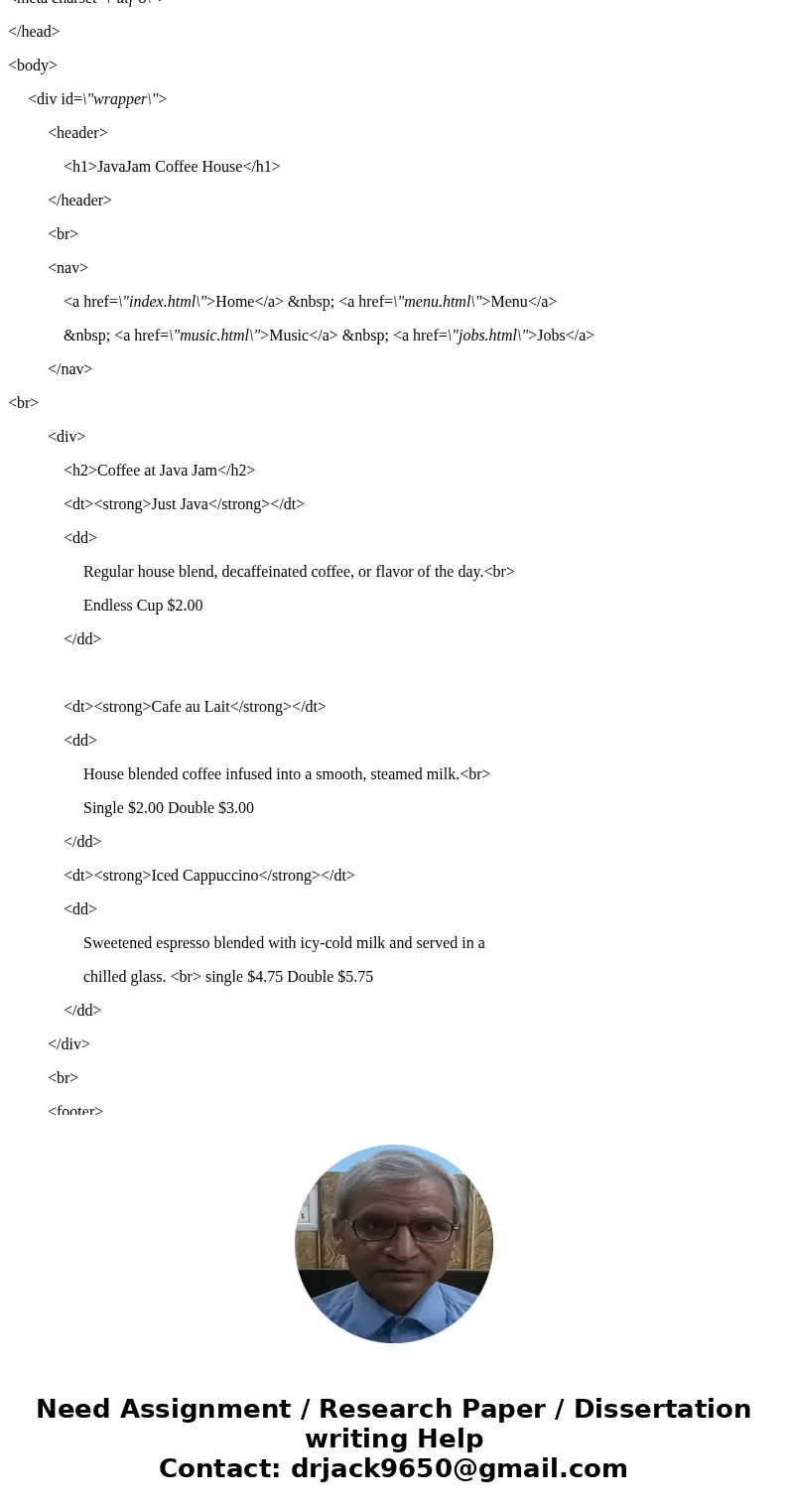I am looking for the solution to Case Study on page 292 (JavaJam CSS two-column) \ I am looking for the solution to Case Study on page 292 (JavaJam CSS two-column) \