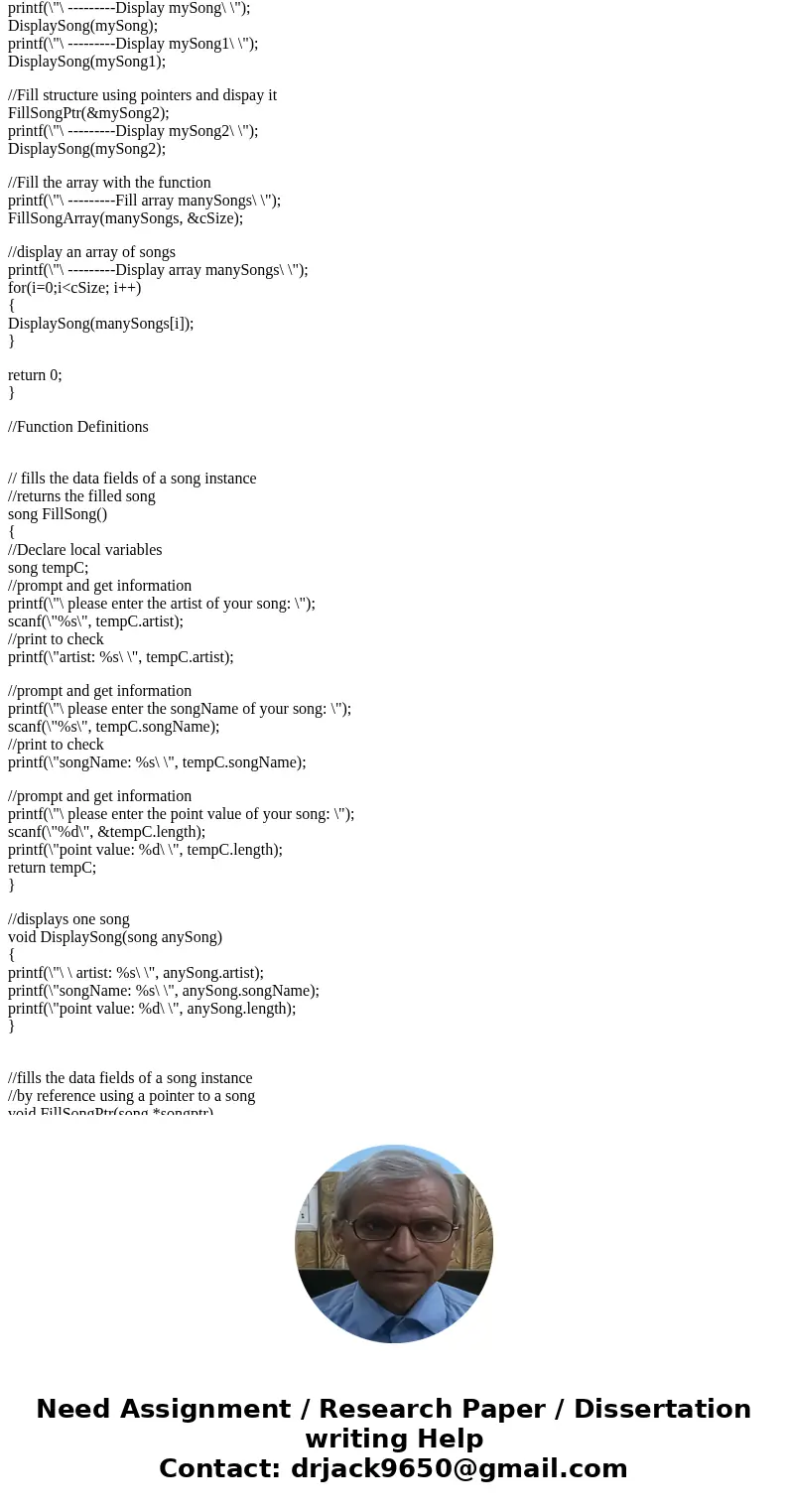 I need assistance in Programing, Language C. What we are suppose to do with this code is.... - Change the struct card from the attached file to struct song with I need assistance in Programing, Language C. What we are suppose to do with this code is.... - Change the struct card from the attached file to struct song with