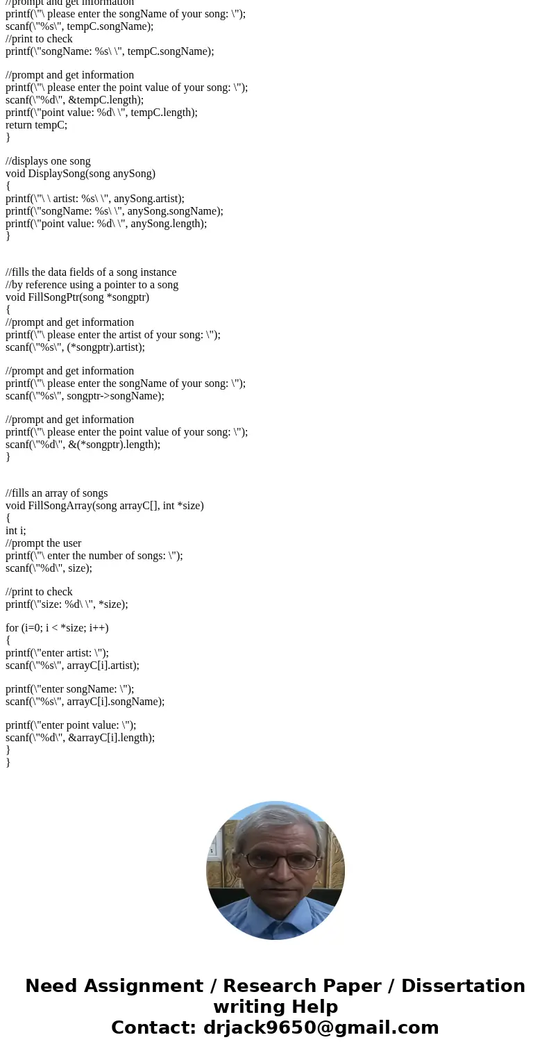 I need assistance in Programing, Language C. What we are suppose to do with this code is.... - Change the struct card from the attached file to struct song with I need assistance in Programing, Language C. What we are suppose to do with this code is.... - Change the struct card from the attached file to struct song with