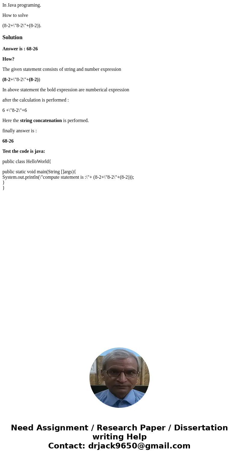 In Java programing. How to solve (8-2+\ In Java programing. How to solve (8-2+\
