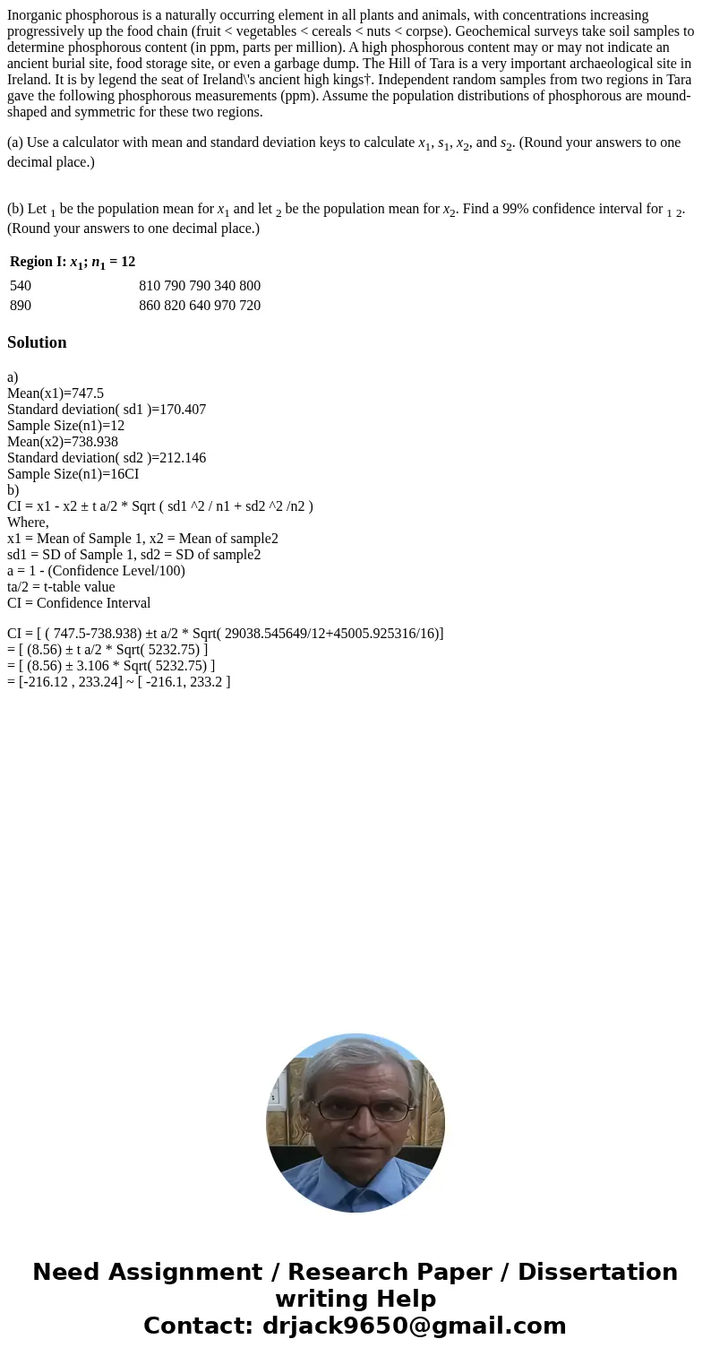 Inorganic phosphorous is a naturally occurring element in all plants and animals, with concentrations increasing progressively up the food chain (fruit < veg