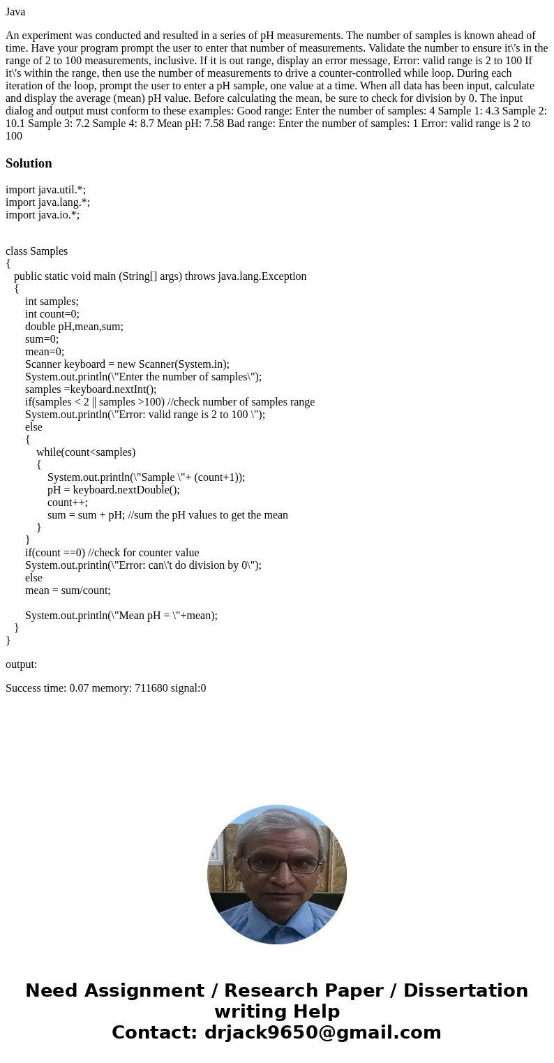 Java An experiment was conducted and resulted in a series of pH measurements. The number of samples is known ahead of time. Have your program prompt the user to Java An experiment was conducted and resulted in a series of pH measurements. The number of samples is known ahead of time. Have your program prompt the user to