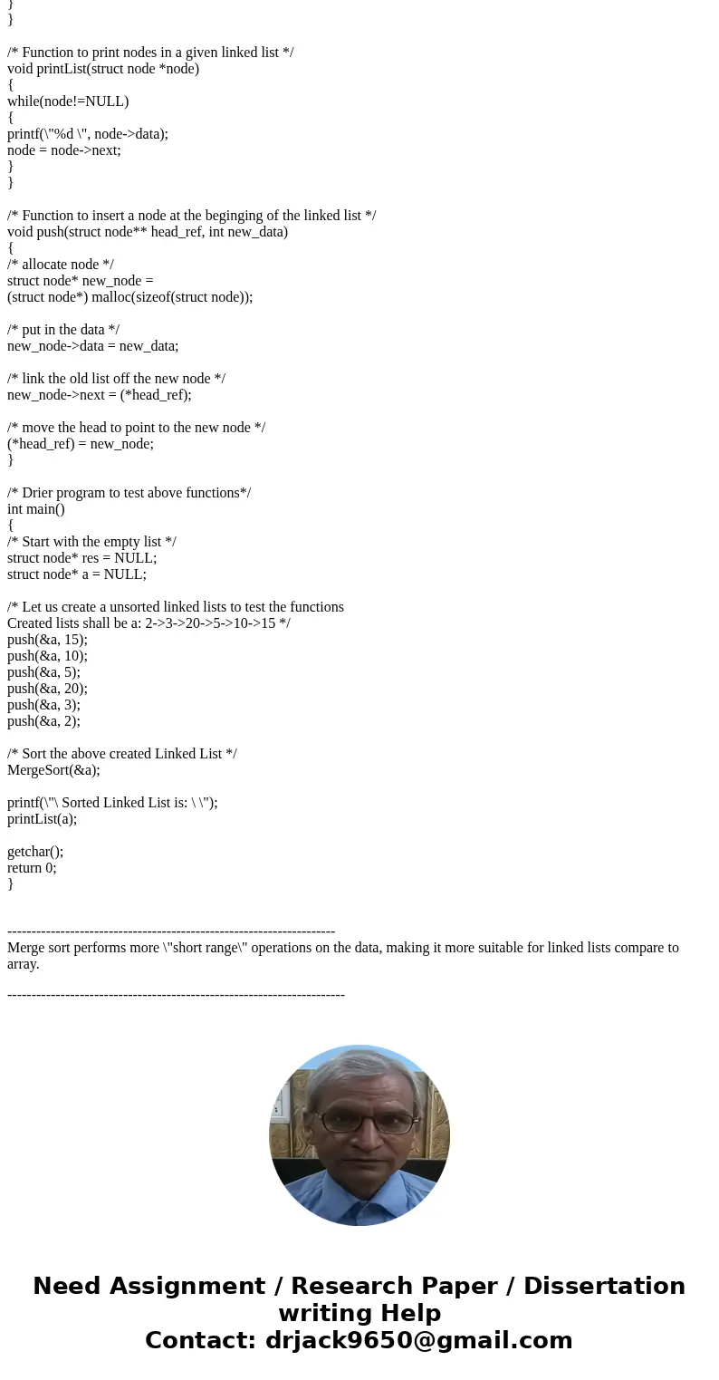 Merge Sort implementation in C++ The implementation for Mergesort given in Section 7.4 takes an array as input and soils that array. At the beginning of Section