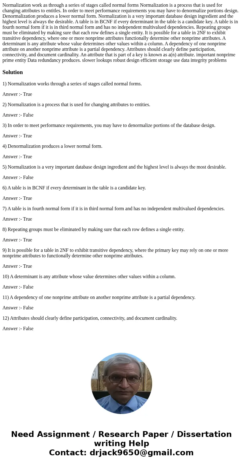 Normalization work as through a series of stages called normal forms Normalization is a process that is used for changing attributes to entitles. In order to m  Normalization work as through a series of stages called normal forms Normalization is a process that is used for changing attributes to entitles. In order to m