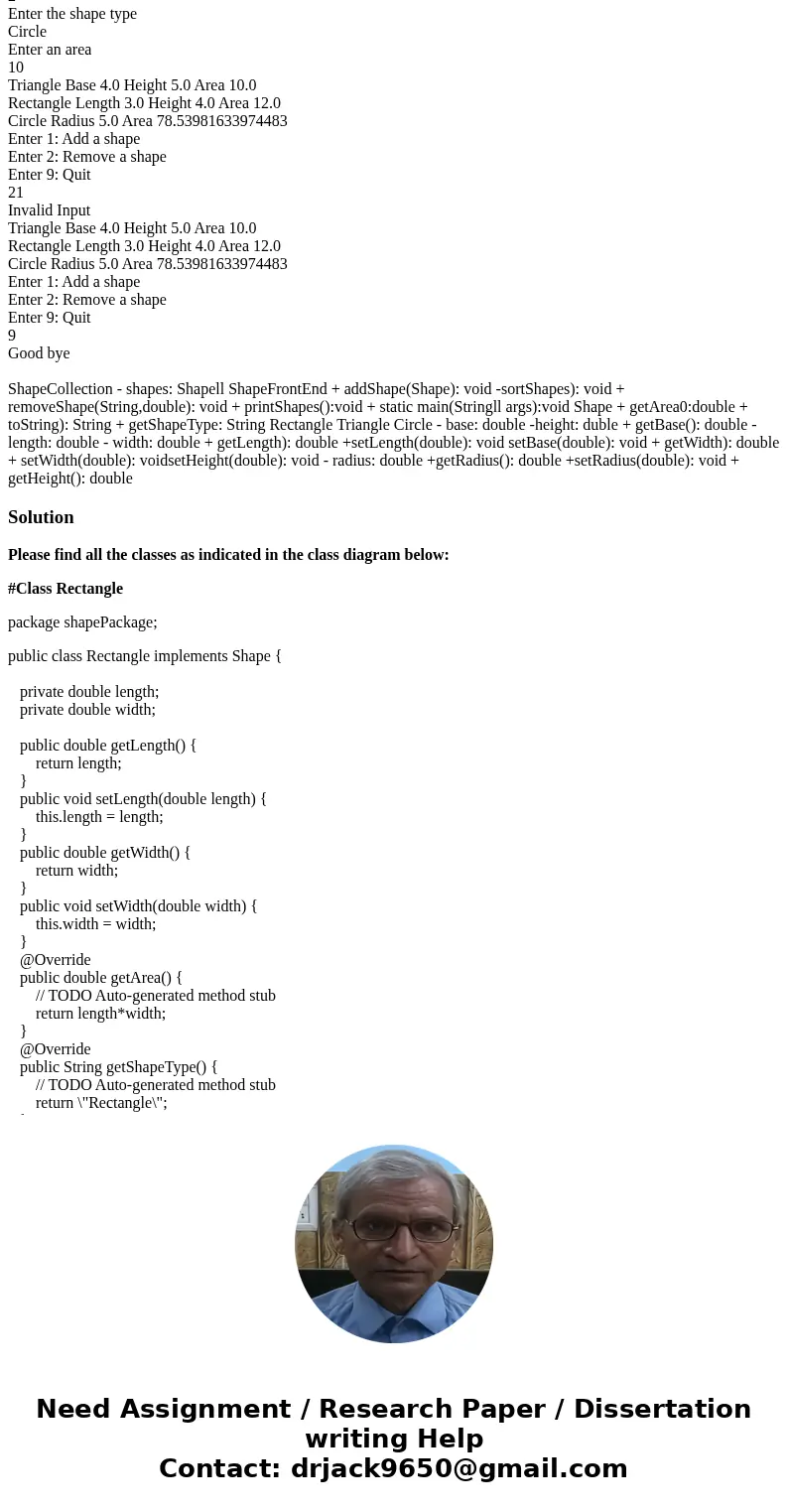 Objective: Write a program where a user populates a collection of various shapes, which is sorted by its area. The user should be able to specify which type of  Objective: Write a program where a user populates a collection of various shapes, which is sorted by its area. The user should be able to specify which type of